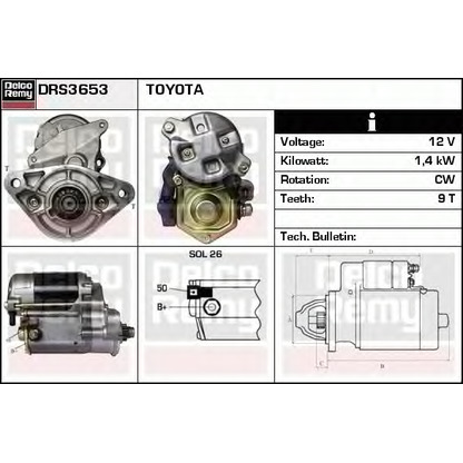 Foto Motor de arranque DELCO REMY DRS3653