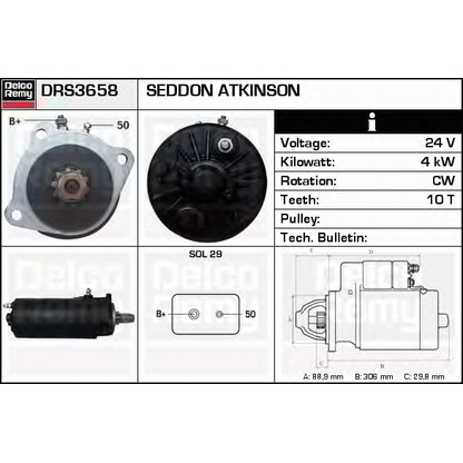 Foto Motorino d'avviamento DELCO REMY DRS3658