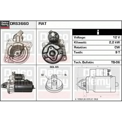 Photo Starter DELCO REMY DRS3660