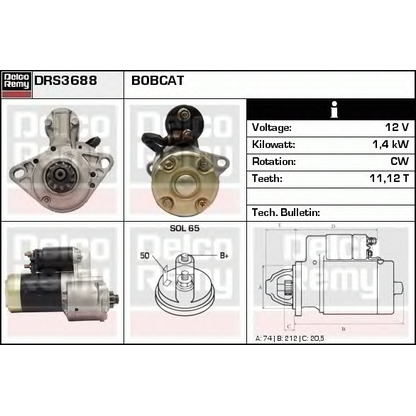 Zdjęcie Rozrusznik DELCO REMY DRS3688