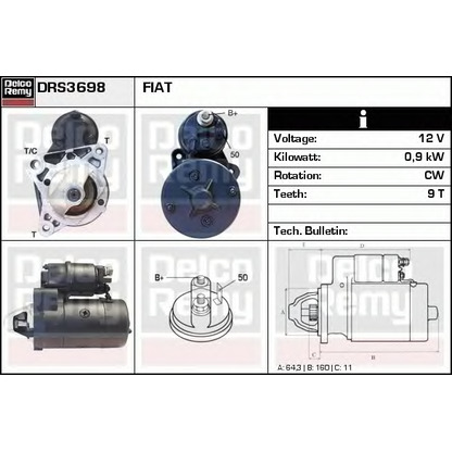 Foto Motorino d'avviamento DELCO REMY DRS3698