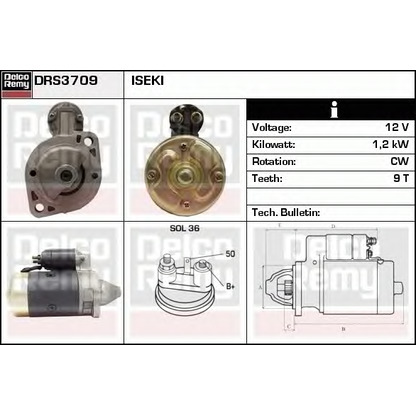 Foto Starter DELCO REMY DRS3709