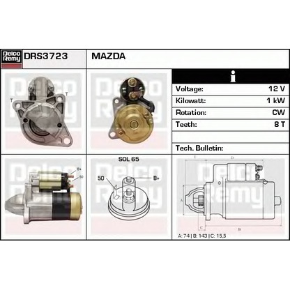 Foto Motor de arranque DELCO REMY DRS3723