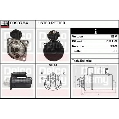 Foto Motor de arranque DELCO REMY DRS3754