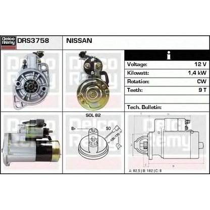 Foto Motor de arranque DELCO REMY DRS3758