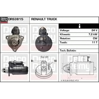 Photo Starter DELCO REMY DRS3815