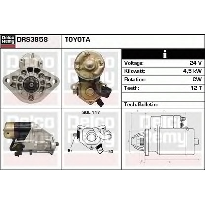 Foto Motor de arranque DELCO REMY DRS3858