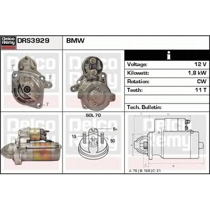 Foto Starter DELCO REMY DRS3929