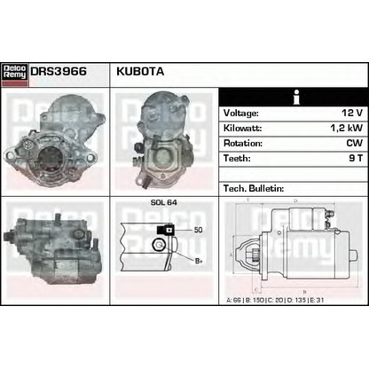 Foto Motorino d'avviamento DELCO REMY DRS3966