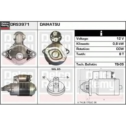 Фото Стартер DELCO REMY DRS3971