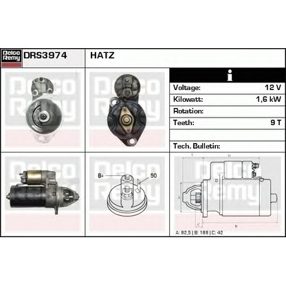 Foto Motor de arranque DELCO REMY DRS3974