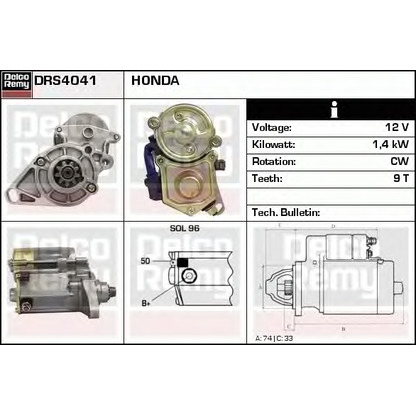 Foto Motor de arranque DELCO REMY DRS4041