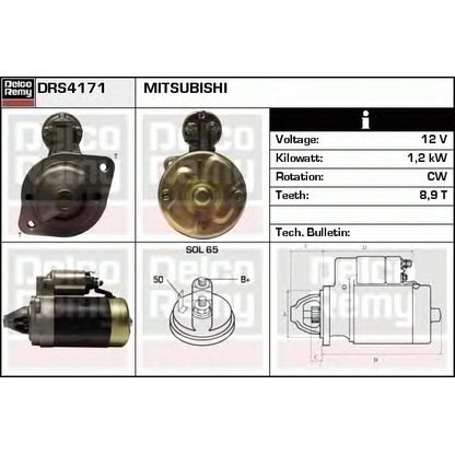 Foto Motor de arranque DELCO REMY DRS4171