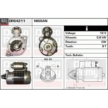 Foto Motor de arranque DELCO REMY DRS4211