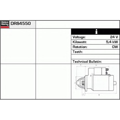 Photo Starter DELCO REMY DRS4550