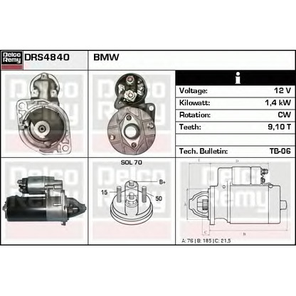 Zdjęcie Rozrusznik DELCO REMY DRS4840