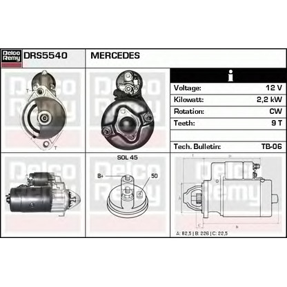 Photo Démarreur DELCO REMY DRS5540