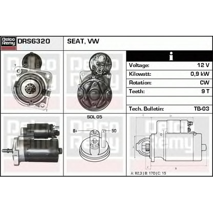 Photo Starter DELCO REMY DRS6320