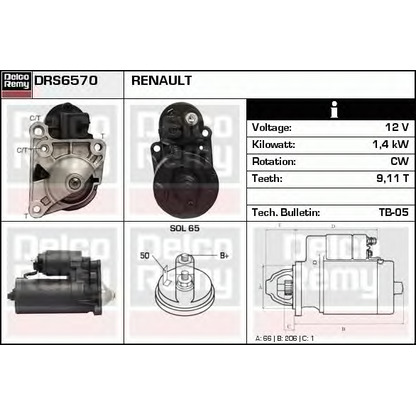 Foto Motor de arranque DELCO REMY DRS6570