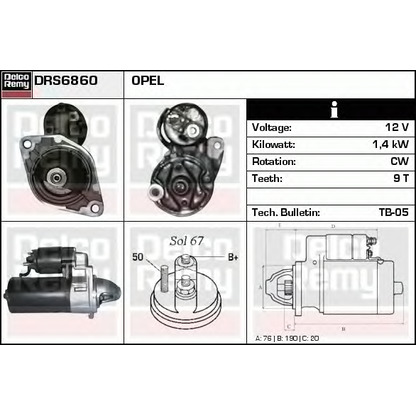 Foto Motor de arranque DELCO REMY DRS6860