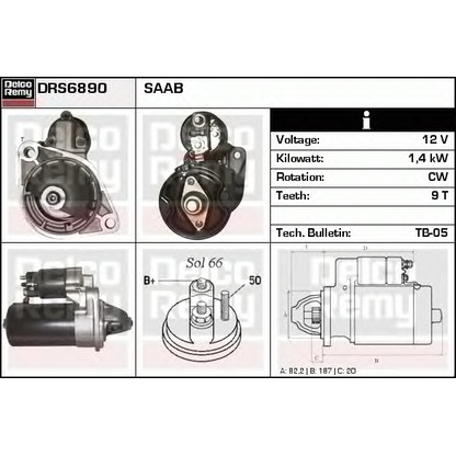 Foto Motor de arranque DELCO REMY DRS6890