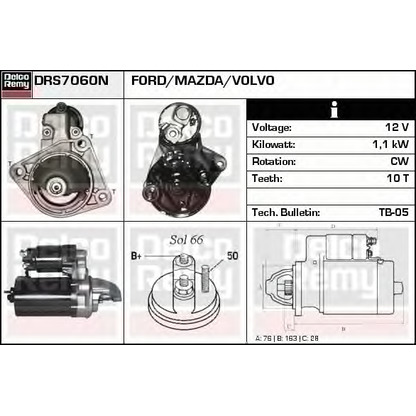 Zdjęcie Rozrusznik DELCO REMY DRS7060N