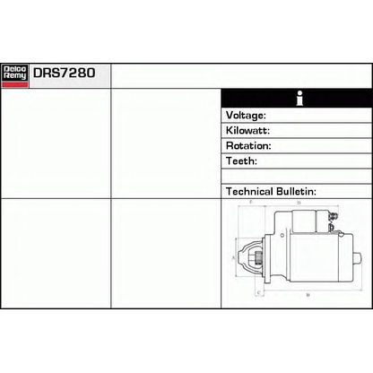 Foto Motor de arranque DELCO REMY DRS7280