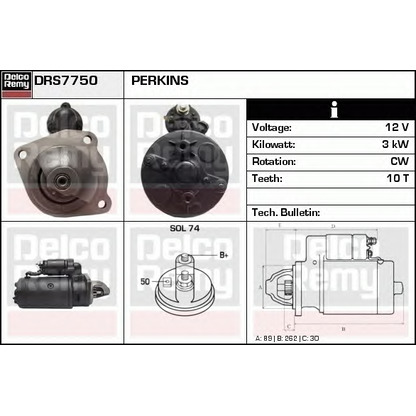 Photo Démarreur DELCO REMY DRS7750