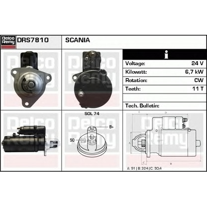 Foto Starter DELCO REMY DRS7810