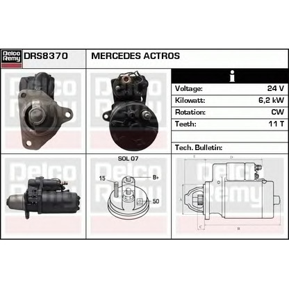 Фото Стартер DELCO REMY DRS8370