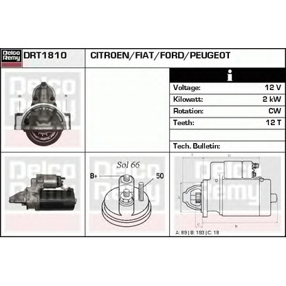 Foto Motorino d'avviamento DELCO REMY DRT1810