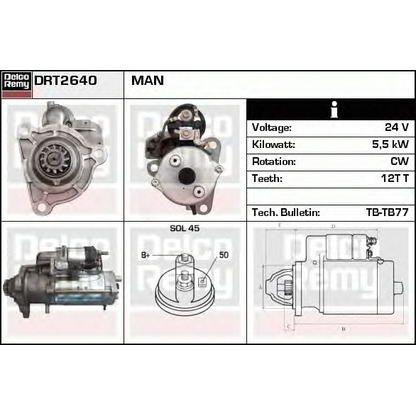 Foto Motorino d'avviamento DELCO REMY DRT2640