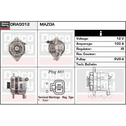 Foto Alternatore DELCO REMY DRA0012