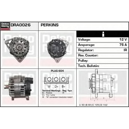 Photo Alternator DELCO REMY DRA0026