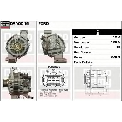 Foto Alternador DELCO REMY DRA0046