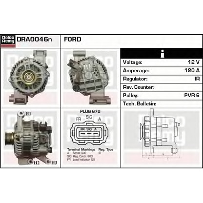 Zdjęcie Alternator DELCO REMY DRA0046N