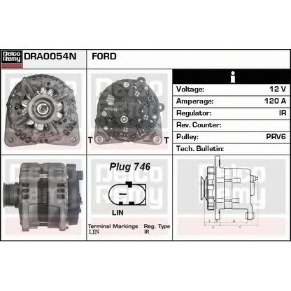 Zdjęcie Alternator DELCO REMY DRA0054N