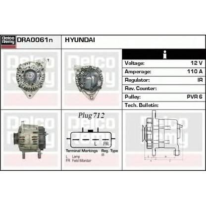 Foto Alternatore DELCO REMY DRA0061N