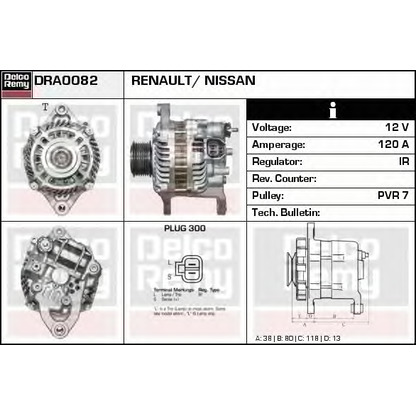 Photo Alternator DELCO REMY DRA0082