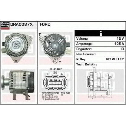 Photo Alternator DELCO REMY DRA0087X