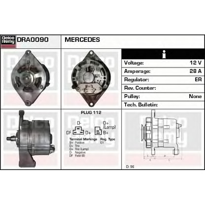 Фото Генератор DELCO REMY DRA0090