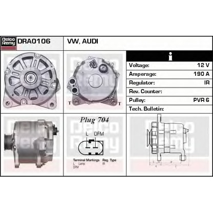 Foto Alternador DELCO REMY DRA0106