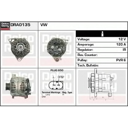 Foto Alternador DELCO REMY DRA0135