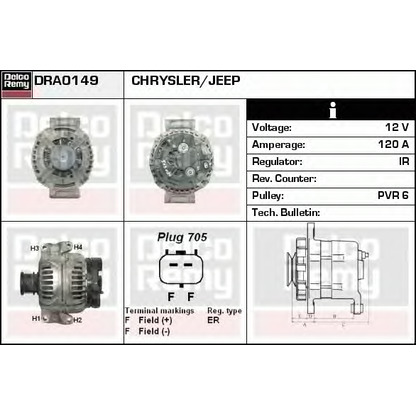 Foto Alternador DELCO REMY DRA0149