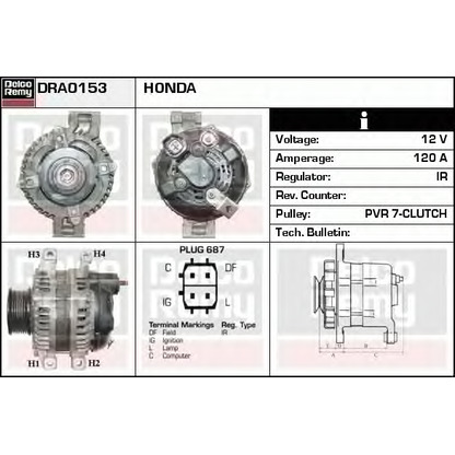 Foto Alternador DELCO REMY DRA0153