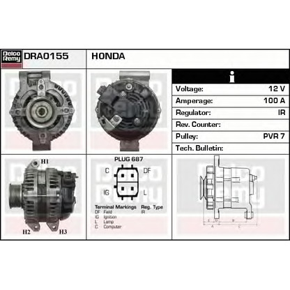 Photo Alternator DELCO REMY DRA0155