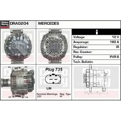 Foto Alternador DELCO REMY DRA0204