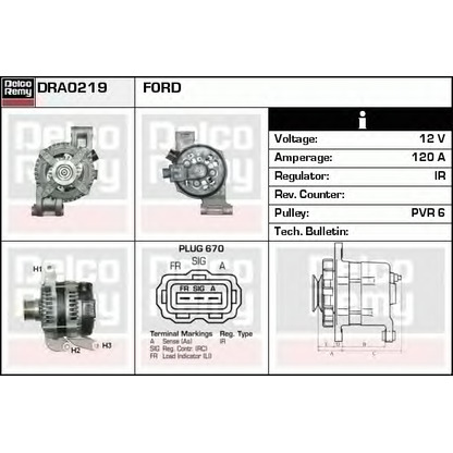 Zdjęcie Alternator DELCO REMY DRA0219