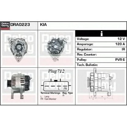 Photo Alternator DELCO REMY DRA0223