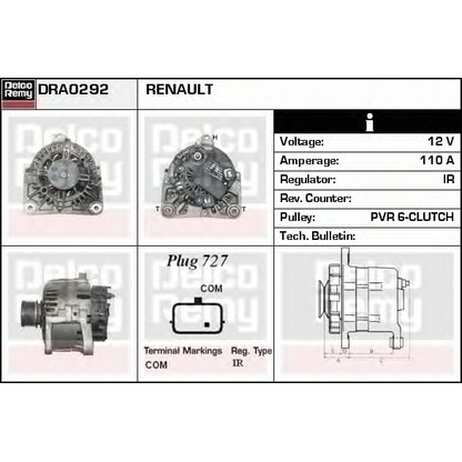 Photo Alternator DELCO REMY DRA0292